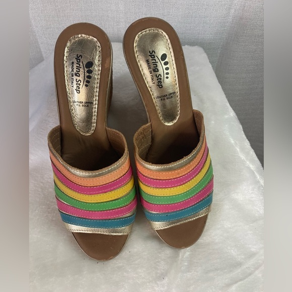 Spring Step Made in Italy 7.5
Leather Cork Wedge Sandal - Picture 6 of 9